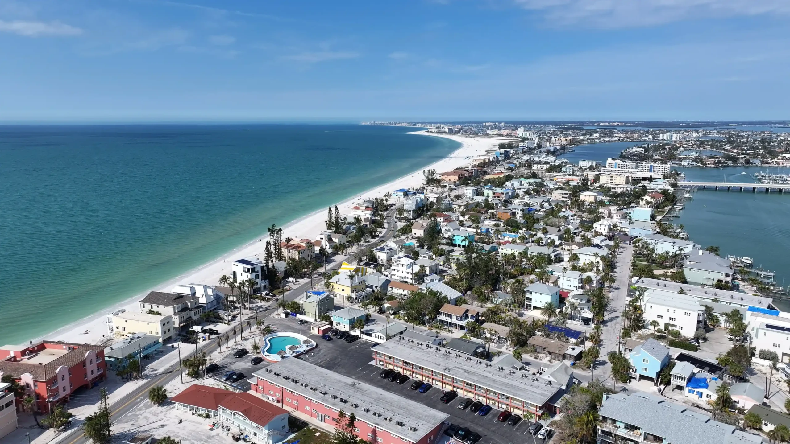 St. Pete Beach turquoise Gulf water and white sand at sunrise